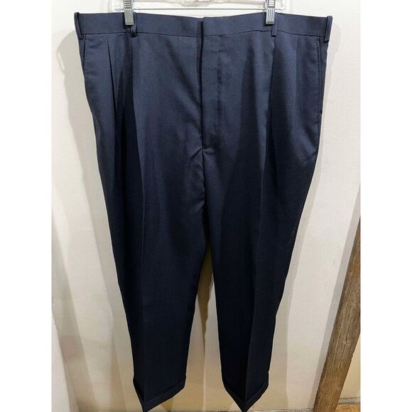 Falcone Men's Dress Pants Size 42x29 (52/47 Tag) Navy Andrew Style Cuffed NWT - Picture 1 of 7